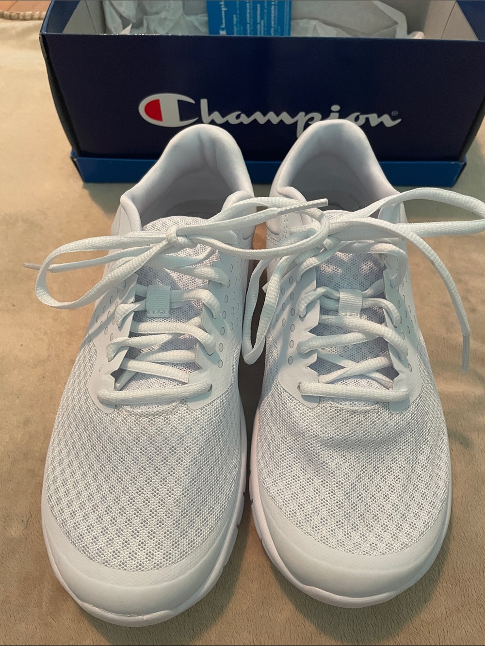 Champion Men's White Mesh Athletic Sneakers